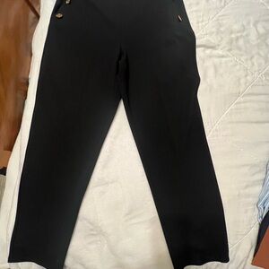 SOLD—-MK Michael Kors Black gold logo buttons Nautical Button straight leg sz L